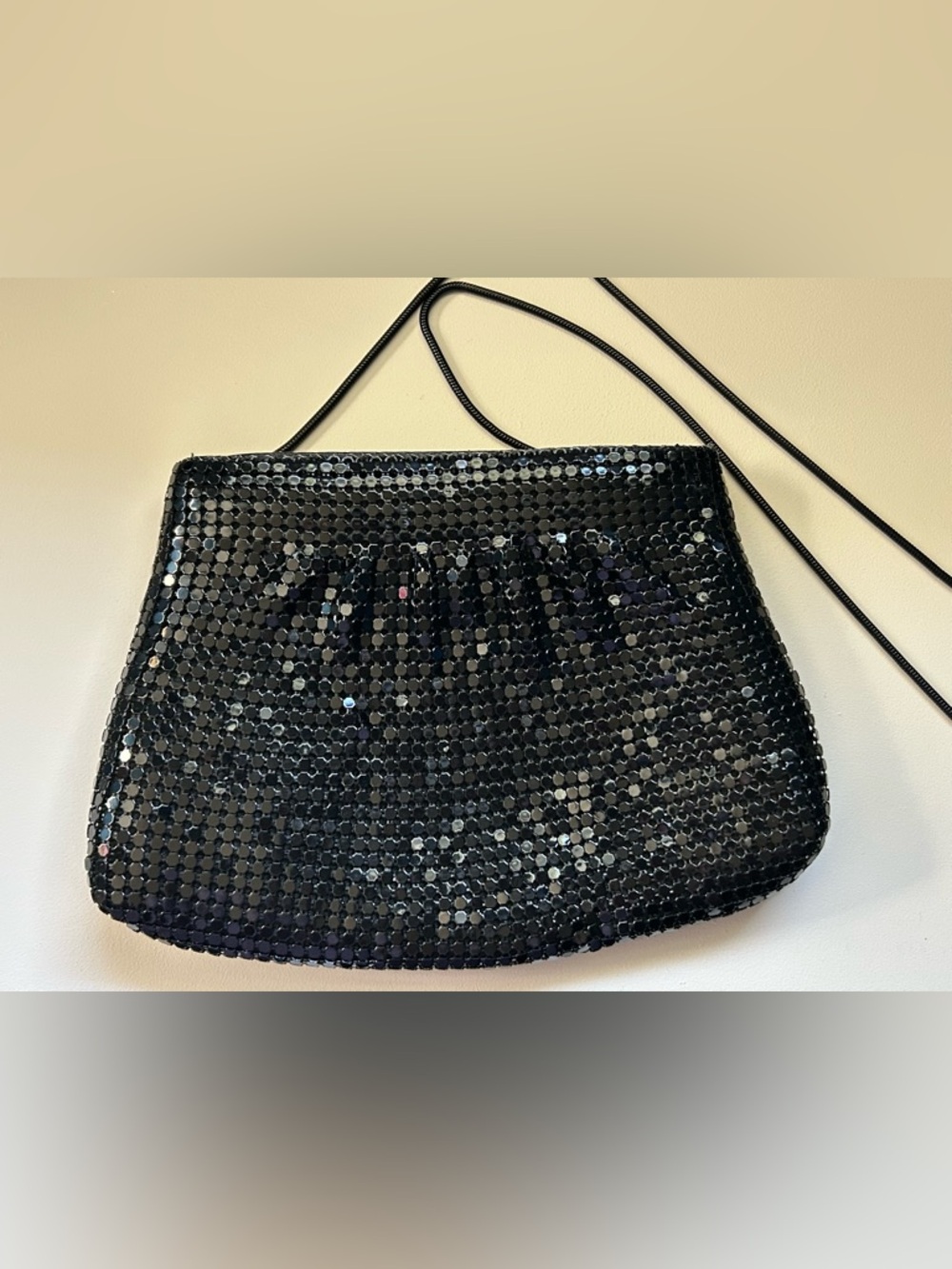 Black Sequin Beaded Evening Shoulder Bag Dress Purse